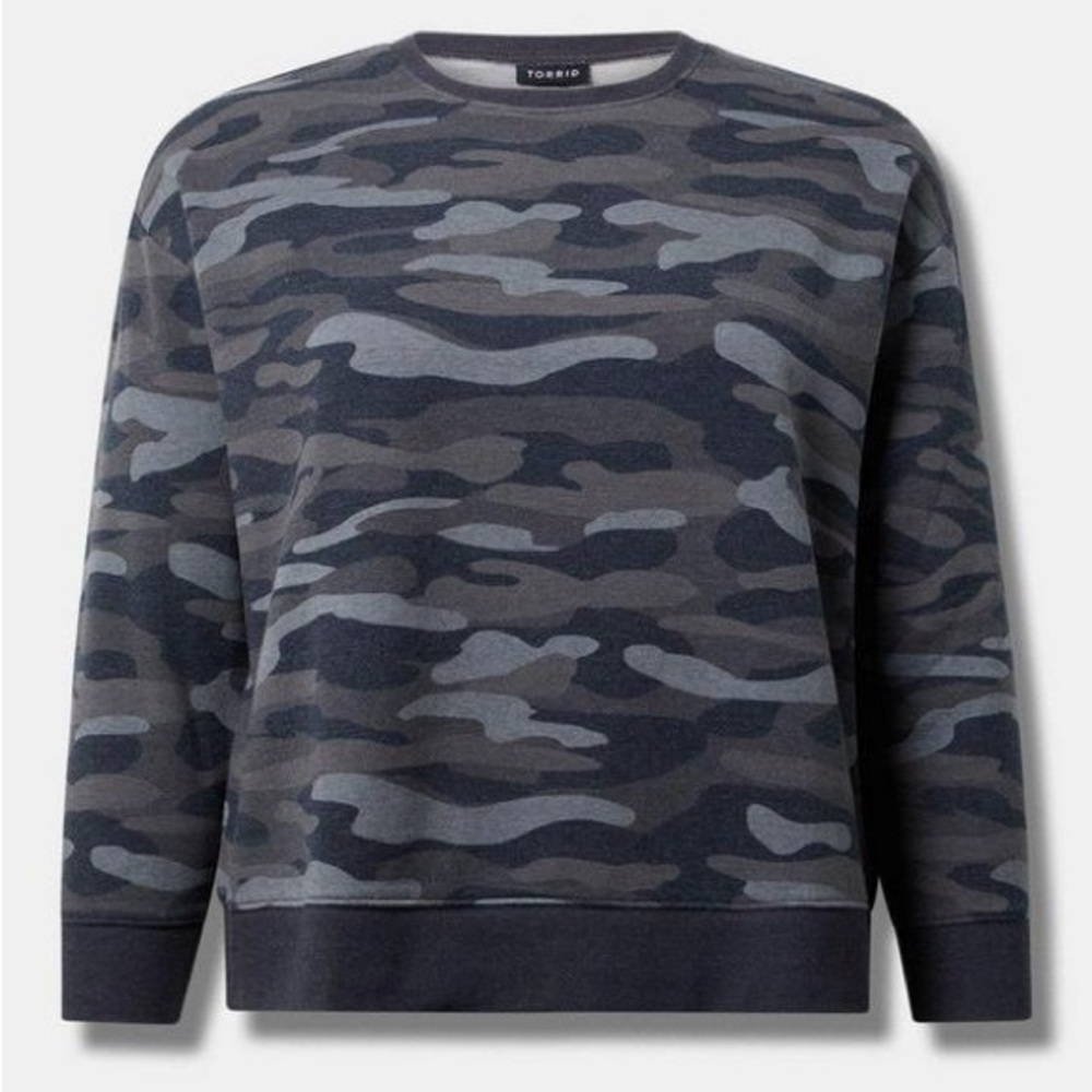 Torrid 0X Drop Shoulder Camo sweatshirt NWT